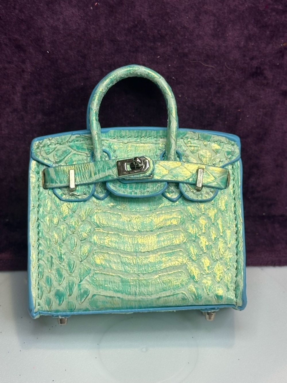 👉 Teal Green Mini Bag Charm | Exact Item Shown